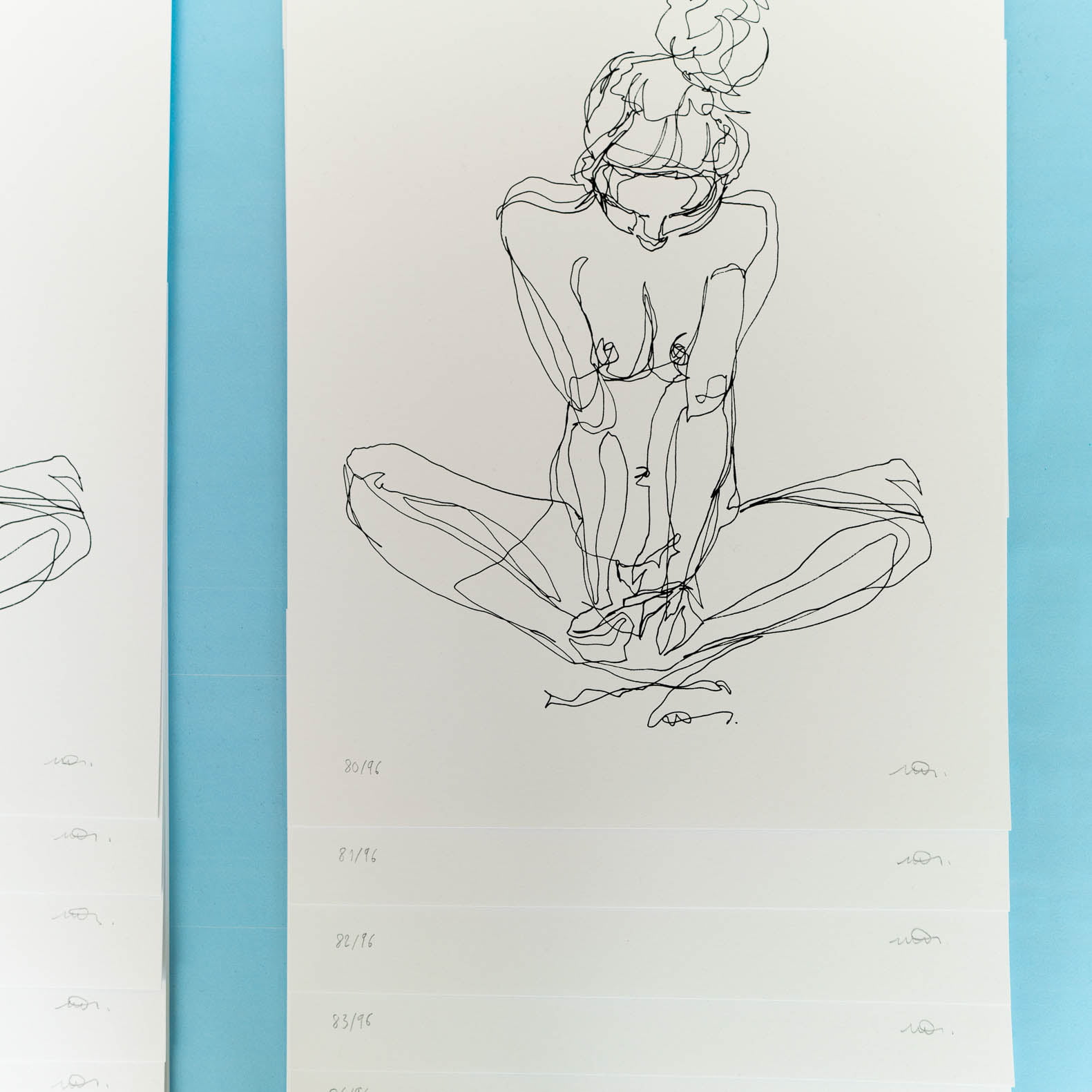 Detail Nude sketch screen print