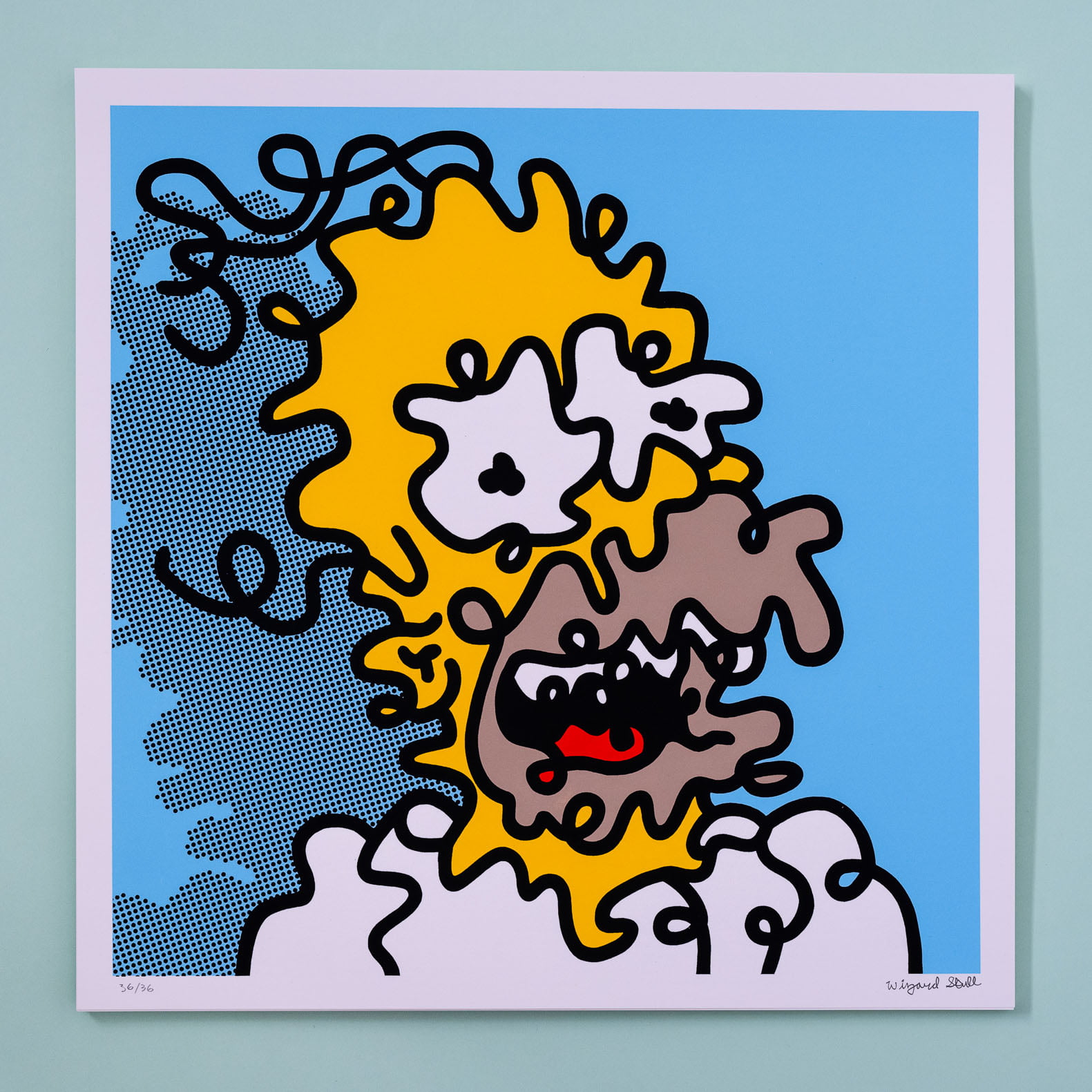 Homer - The Simpsons with wobbly lines as screen print edition